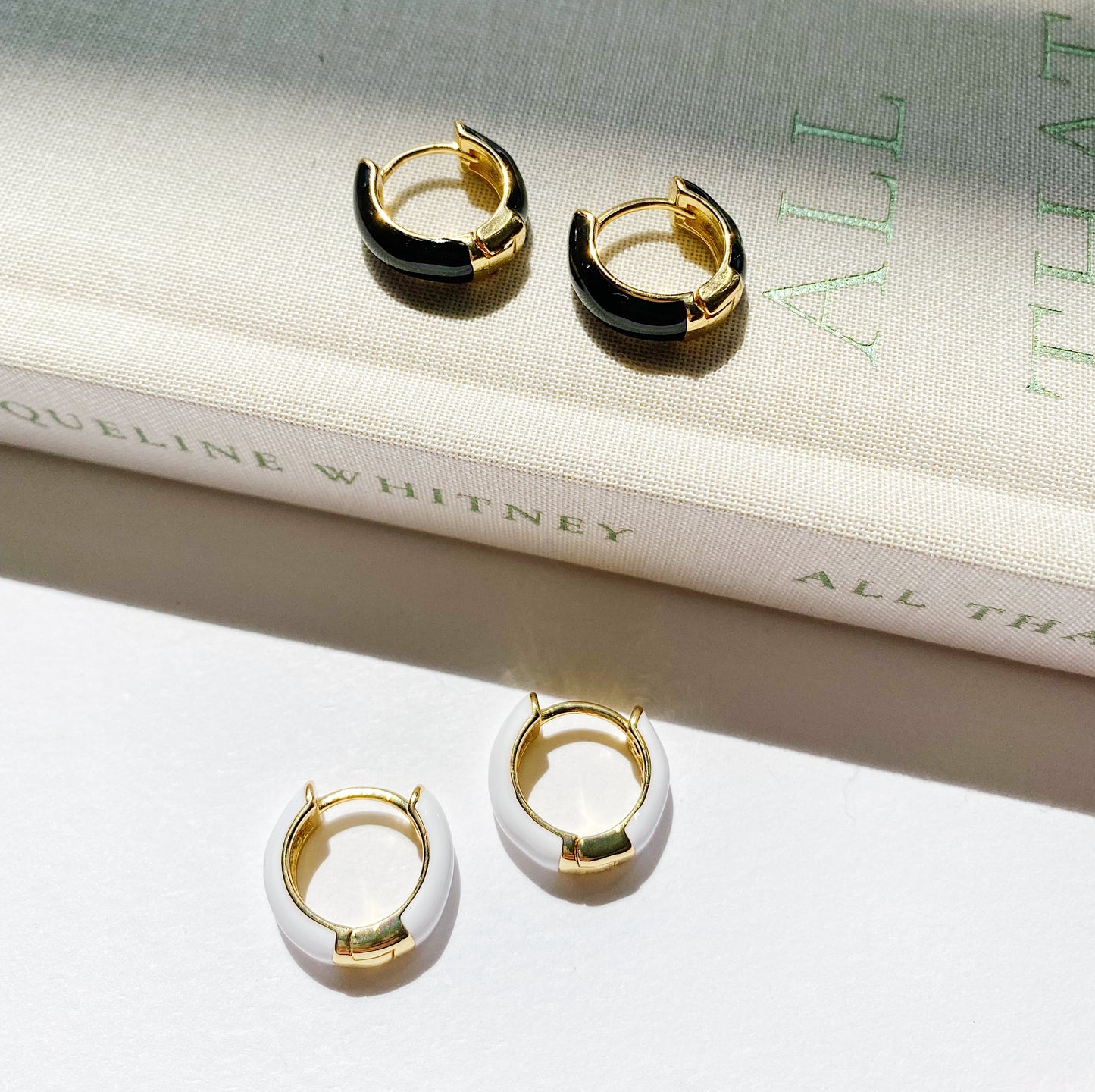 Enamel Gold Hoops