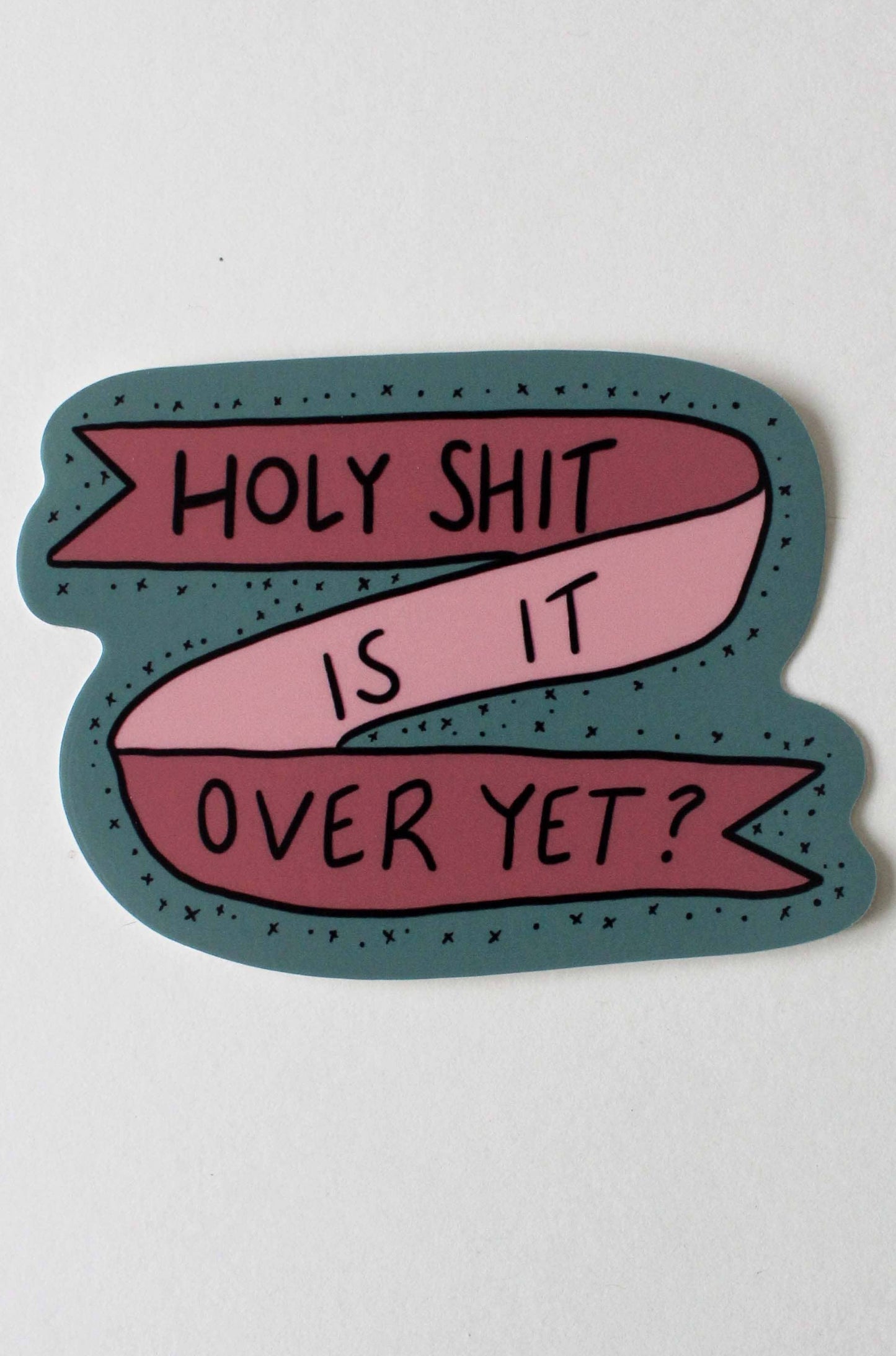 Holy Shit Ribbon Sticker