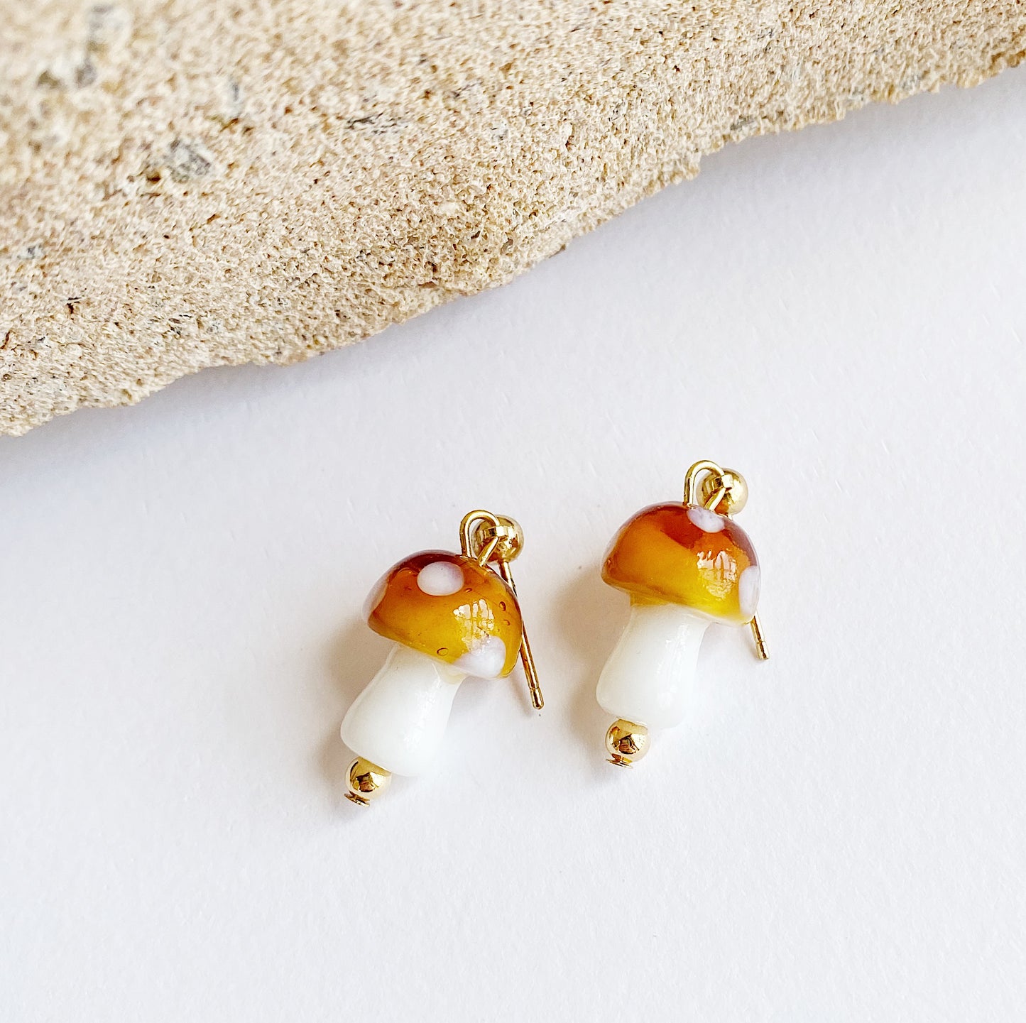 Glass Mushroom Earrings - Confetti Riot