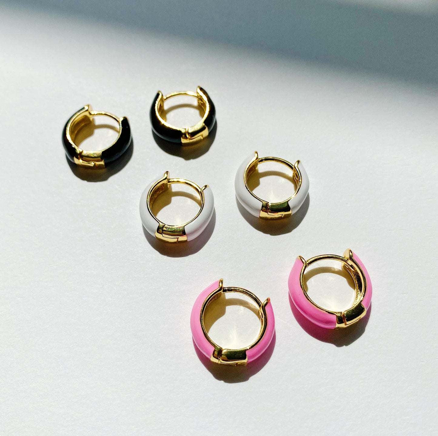 Enamel Gold Hoops