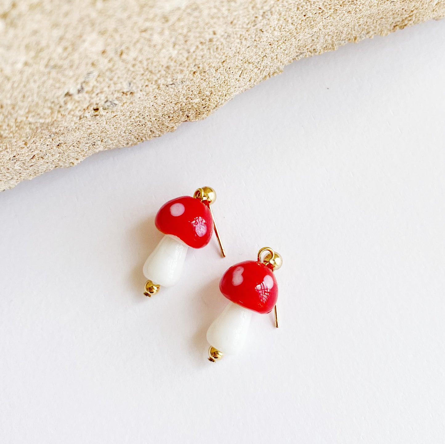 Glass Mushroom Earrings - Confetti Riot
