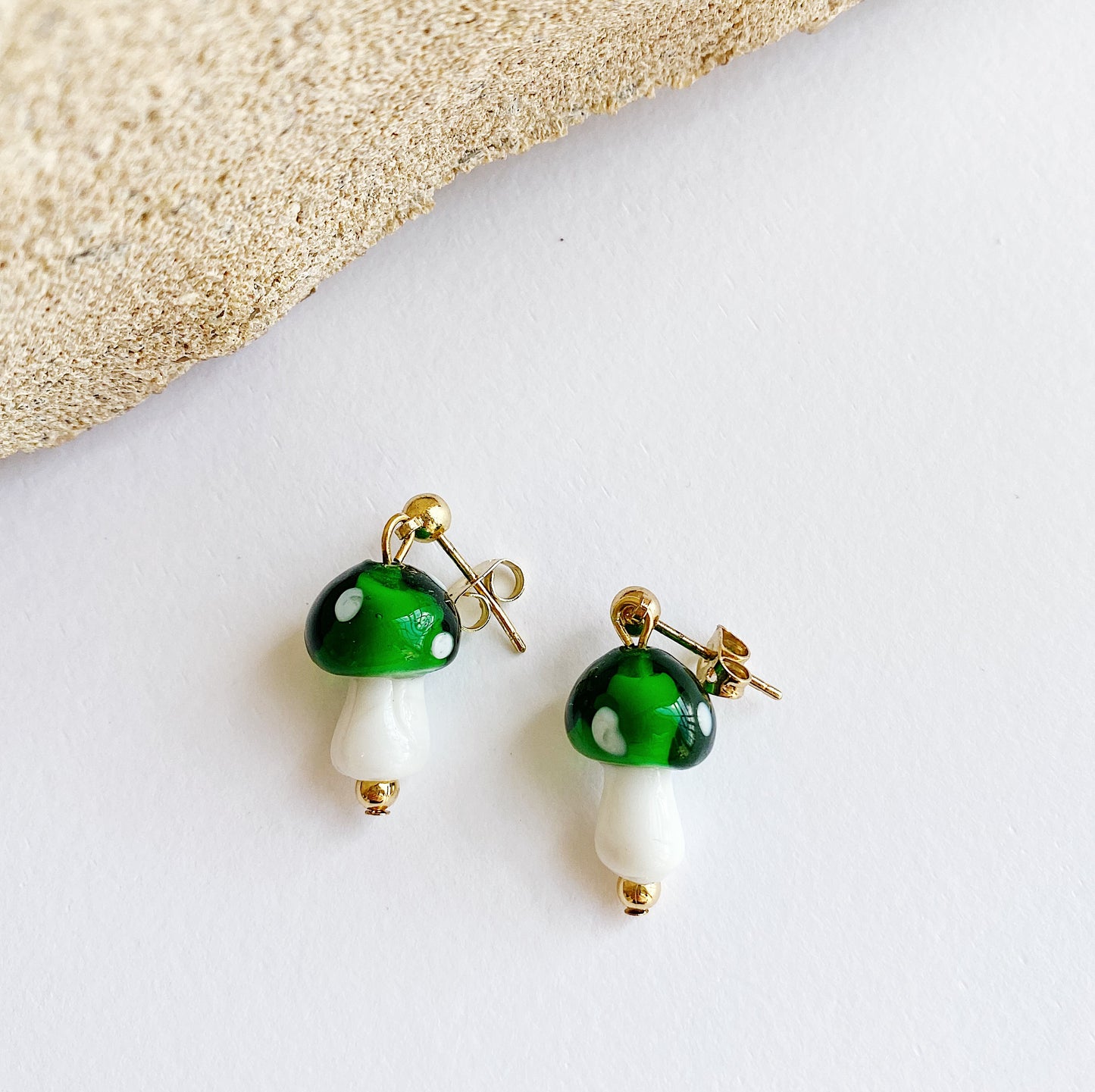 Glass Mushroom Earrings - Confetti Riot