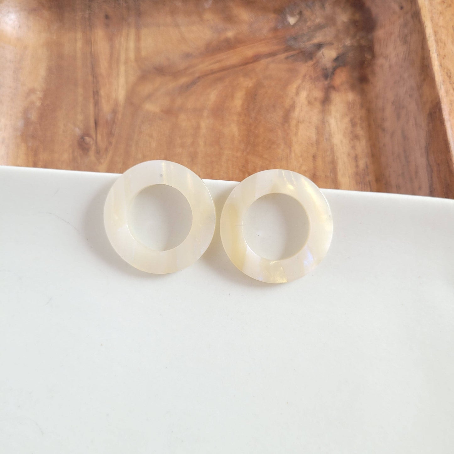 Jo Jo Stud Earrings - Ivory Shimmer