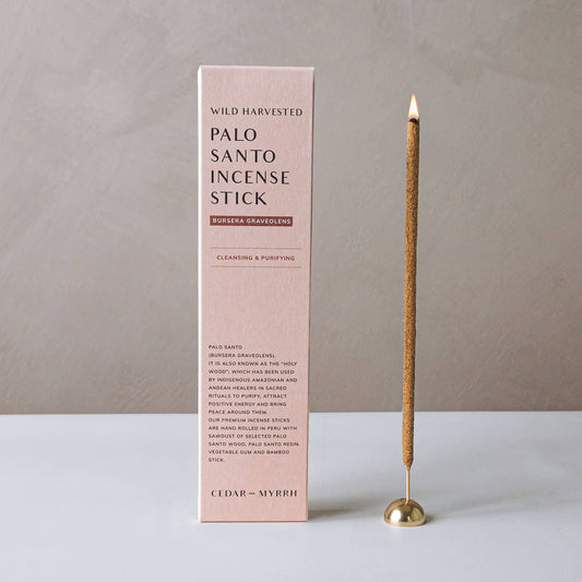 Hand Rolled Palo Santo Incense Stick - Cedar & Myrrh