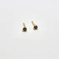 Black CZ Round Stud Earrings - Admiral Row