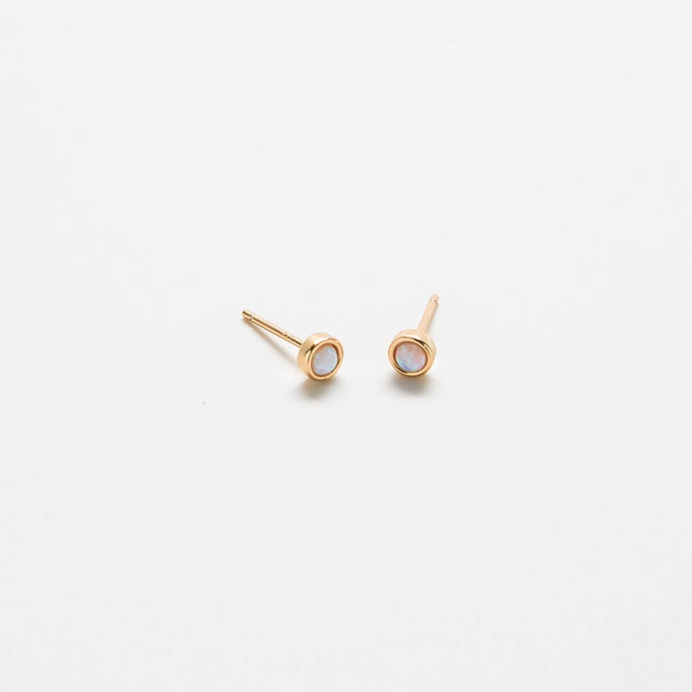 Round Opal Stud Earrings - Admiral Row